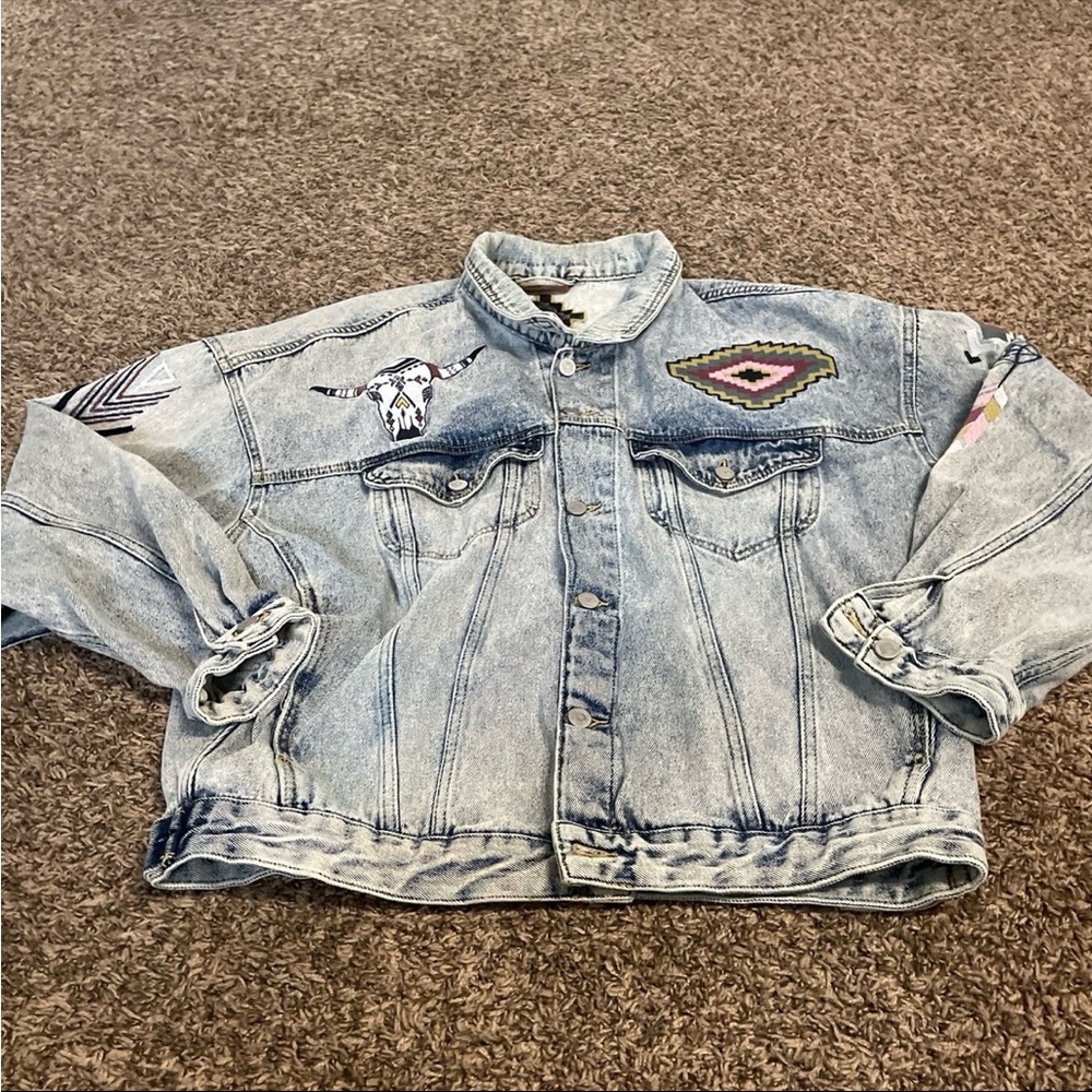 ASOS vintage 1990s Navajo embroidered denim jacket size 3X